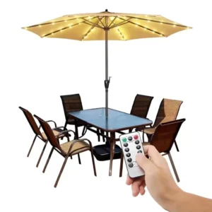 Outdoor LED String Lights 8 Modes 104 IP65 Waterproof Solar Powered Eco-friendly Courtyard Umbrella Lamp for Garden Camping