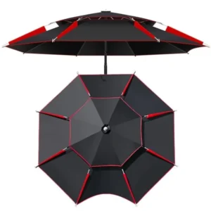 Outdoor Large Fishing Umbrella 1.8-2.6 m Adjustable Folding UV Protection Windproof Rainproof Beach Parasol