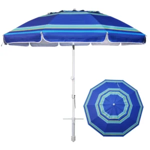 Outdoor Large Parasol Portable Custom Design 8Ft Beach Umbrella