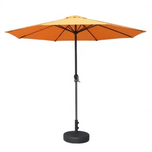 Outdoor Manual Sunshade Umbrella Hand-Cranked Center-Pole Straight Advertising Umbrella Polyester Fiber Iron Steel Material