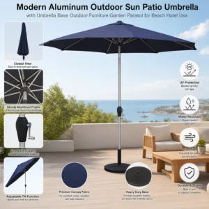 Outdoor Market Garden Patio Table Umbrella Parasol with Waterproof and UV Protection for Restaurants