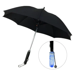Outdoor Mist Cooling Fan Umbrella with Water Spray, Manual Pongee, Windproof, 105cm Open Diameter