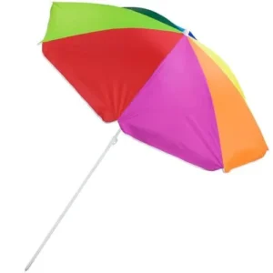 Outdoor Oxford Fabric Beach Parasol Portable Rainbow Color 6Ft Beach Umbrella