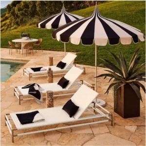 Outdoor Pagoda Sun Parasol Large Center Pole Aluminum Frame California Luxury Patio Table Umbrella for Pool Market Porch Beach