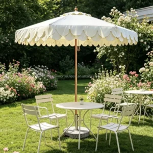 Outdoor Parasol Bali Classic Garden Pergola Shapes Fiberglass Reinforced 9-rib Frame Umbrella