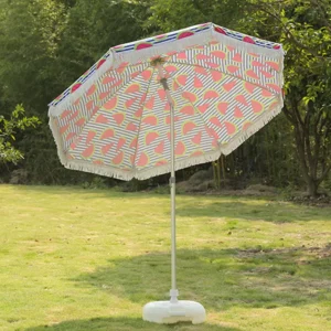 Outdoor Parasol Sun Protection Umbrella Triangular Braided Tassel Waterproof Beach
