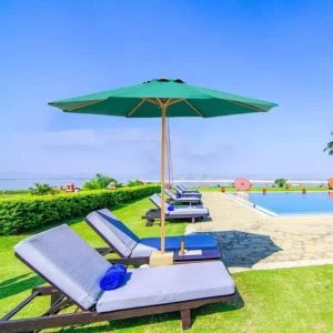 Outdoor Patio 10 Foot Patio Umbrella Outdoor Table Umbrella Wooden Pole Garden Umbrella 8 Ribs