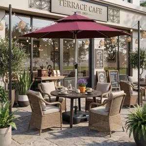 Outdoor Patio Market Umbrella Large Center Pole Sun Shade Garden Commercial Parasol Waterproof Foldable Aluminum Alloy