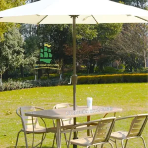 Outdoor Patio Table Beach Umbrella and Chair Set with Central Pole Umbrella Garden & Terrace Dining Furniture Set
