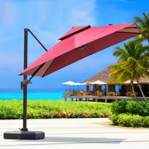 Outdoor Patio Table and Chair Set with Umbrella