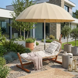 Outdoor Patio Umbrella Center Pole Sunshade Parasol Swing for Garden Villa Beach Resort Poolside Courtyard Commercial