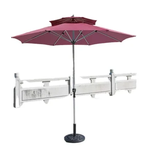 Outdoor Patio Umbrella Waterproof Wind-Protected Aluminum Pole Auto Tilt