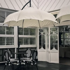 Outdoor Pavilion Umbrella with Modern Aluminum Frame, UV Block, Waterproof Foldable Design