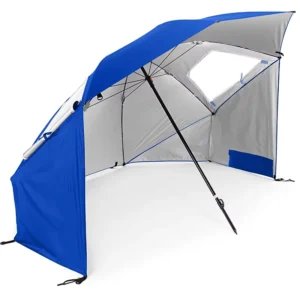 Outdoor Portable 24m Oxford Silver-Coated Fabric Breathable Sunshade Beach Umbrella Transparent Window Fishing Customizable