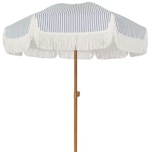 Outdoor Portable Fringed Beach Parasol With UV Protection Boho Cotton Tassels
