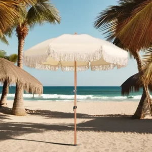 Outdoor Raffia Thatch Beach Umbrella with Tilt