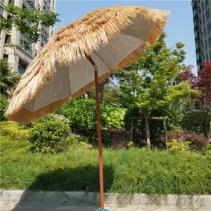 Outdoor Raffia Thatch Roof Beach Umbrella with Tilt