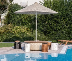 Outdoor Rattan Umbrella for Beach, Balcony, Pool, Courtyard, B&B, and Resort