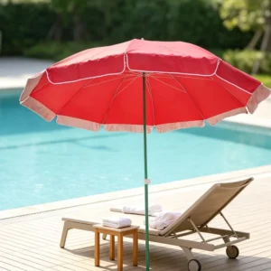 Outdoor Restaurant Patio Umbrella Steel Frame Waterproof UV Resistant Fabric Custom Sun Umbrella
