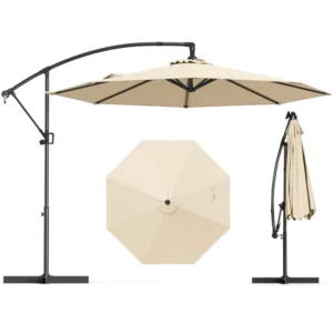 Outdoor Restaurant Waterproof Garden Beach Hanging Banana Cantilever Patio Sun Canvas Parasol Iron Umbrella Outdoor Umbrella