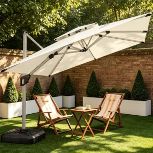 Outdoor Roman Umbrella Waterproof Cantilever Garden Beach Patio Sun Parasol 3m*3m
