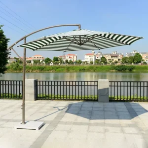 Outdoor Round Cantilever Banana Umbrella Windproof Beach Pool Deck Sun Umbrella for Restaurant Cafe