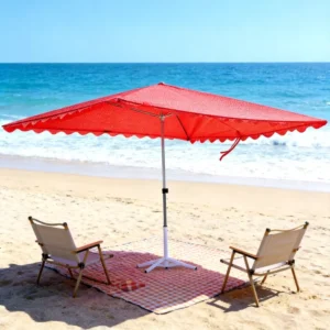 Outdoor Square Stall Shelter Umbrella 2.5x3m Windproof Waterproof Custom Print Galvanized Steel 4-Rib Anti-UV Canopy