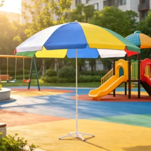 Outdoor Sun Umbrella 170cm Radius Anti Corrosion Galvanized Pole Heavy Duty Beach Market Patio Parasol