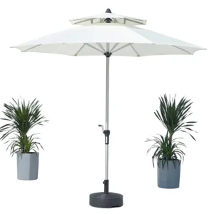 Outdoor Sunshade Umbrella Courtyard Parasol Camping Stall Garden Sun Protection Center Pole Hand-Cranked Beach Umbrella