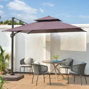 Outdoor Sunshade Umbrella Parasol Waterproof Cantilever Patio Umbrella For Garden