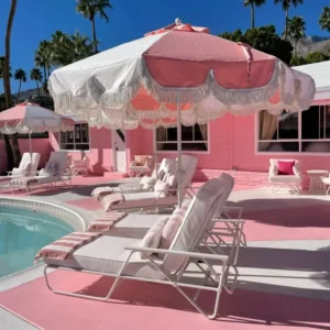 Outdoor Sunshade Umbrella Parasol With Fringe Tassels for Beach