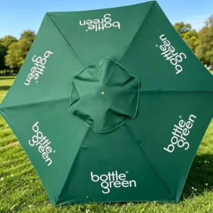 Outdoor UV Beach Umbrella Polyester Waterproof Sunshade Parasol with Sand Anchor, Foldable Garden Tilt