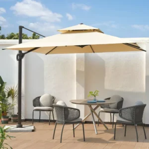 Outdoor UV Round Offset Cantilever Sunshade Patio Umbrella