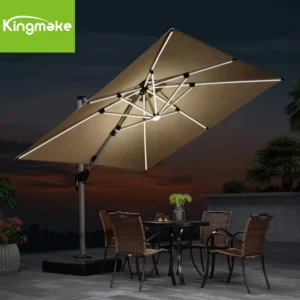 Outdoor Umbrella with LED Light Patio Roma Parasol for Garden Shading