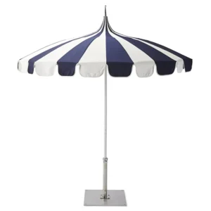 Outdoor Villa Tassel Pagoda Umbrella, 2M White Coated Aluminum Pole Sunshade, Supplier Direct