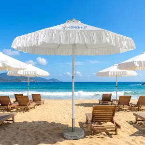 Outdoor Waterproof Big Size Round Aluminum White Garden Beach Umbrella Parasol for Weddings