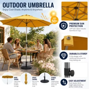 Outdoor Waterproof Sun Beach Parasol Stripe Large Umbrella For Hotel Poolside Resort Garden Patio