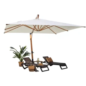 Outdoor Waterproof Sun-Proof Polyester Long-Handled Metal Courtyard Villa Garden Umbrella for Leisure and Roman Use