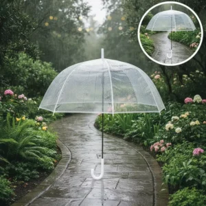 Outdoor Windproof Clear Transparent Umbrella with Logo for Advertising