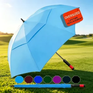 Oversize Double Canopy Vented Windproof Waterproof Automatic Open Golf Umbrella for Men