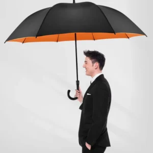 Oversized 135CM Double Canopy Vented Stick Umbrella Luxury 190T Waterproof Pongee 2 3 Person Automatic Business Umbrella