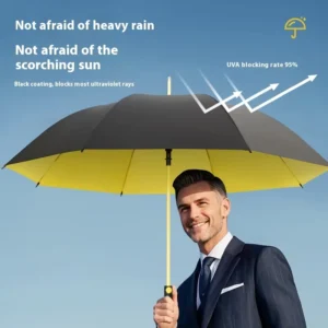 Oversized Automatic Double Layer Golf Umbrella Long Handle Anti Storm Umbrella for UV Protection
