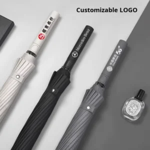 Oversized Double Canopy Golf Umbrella with Custom Logo Printing Automatic Straight Long Handle Umbrella for 2-3 People Lage