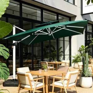 Oversized Patio Umbrella with UV Protection and Wind Resistant Cantilever Design for Pool Garden or Deck