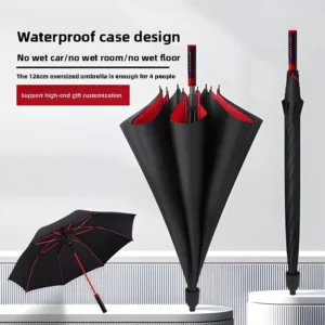 Oversized Windproof Golf Umbrella Manual Straight Long Handle Large Canopy Waterproof Heavy Duty Rain Sun Parasol