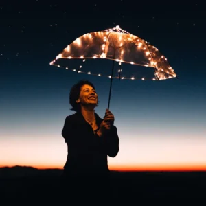 Ovida Umbrella with Led Light 23″ 8K POE Transparent Umbrella Dance Umbrella with Light Outdoor Umbrella for the Rain