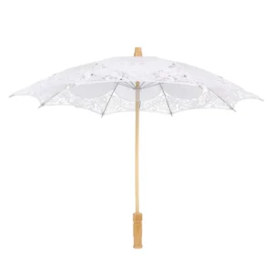 Ovida White Lace Craft Small Kids Mini Decoration Sublimation Props White Ivory Lace Parasol Bride Wedding Umbrellas