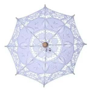 P261 White Lace Bride Umbrella Small Sun Umbrella White Ivory Lace Parasol Bride Wedding Umbrellas