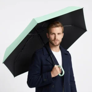 P34 Manual Portable Sun and Rain Umbrella, Dual-Use UV-Protective, Compact, Fiber Ribs, 91 cm Open Diameter