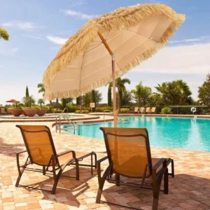 PE Thatched Patio Umbrella Tropical Tiki Outdoor Parasol with UV Straw Style for Backyard Poolside and Beach